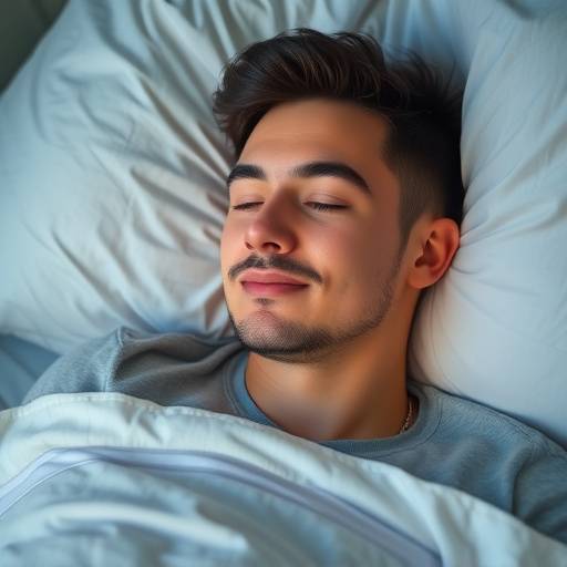 Person waking up refreshed after a good night's sleep